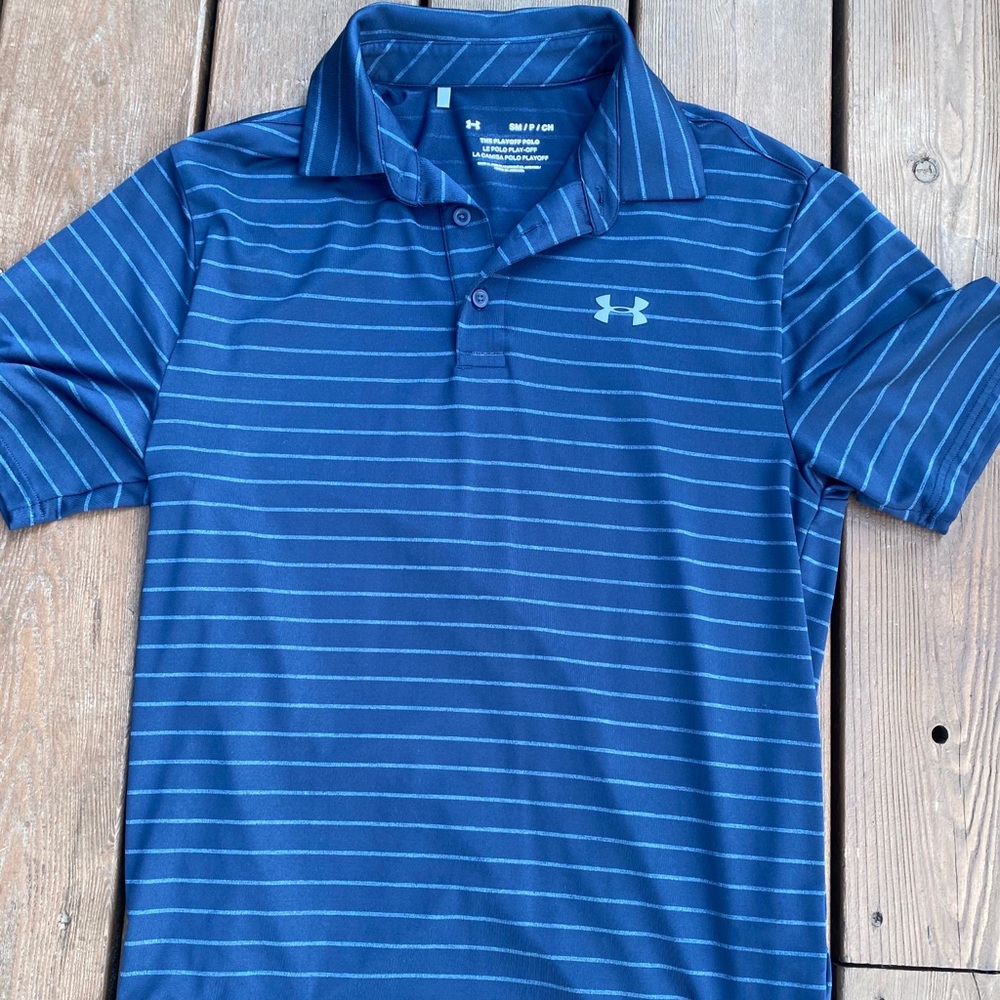 Under Armour Blue Striped Polo Shirt